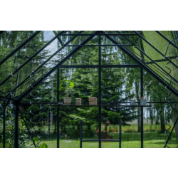 HALLS szklarnia ogrodowa ICON 8 (11,2 m2; 2,55 x 4,41 m) czarna, szkło hartowane + baza